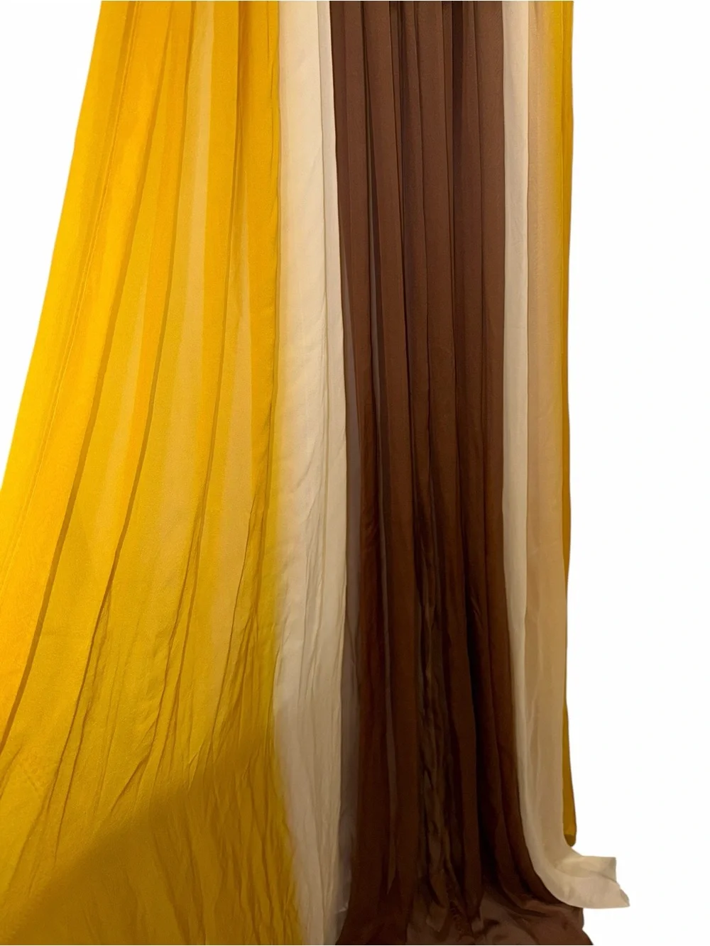 Rick Owens Yellow Brown White Cape Sheer Silk Runway One Size Rare EUC 🟡